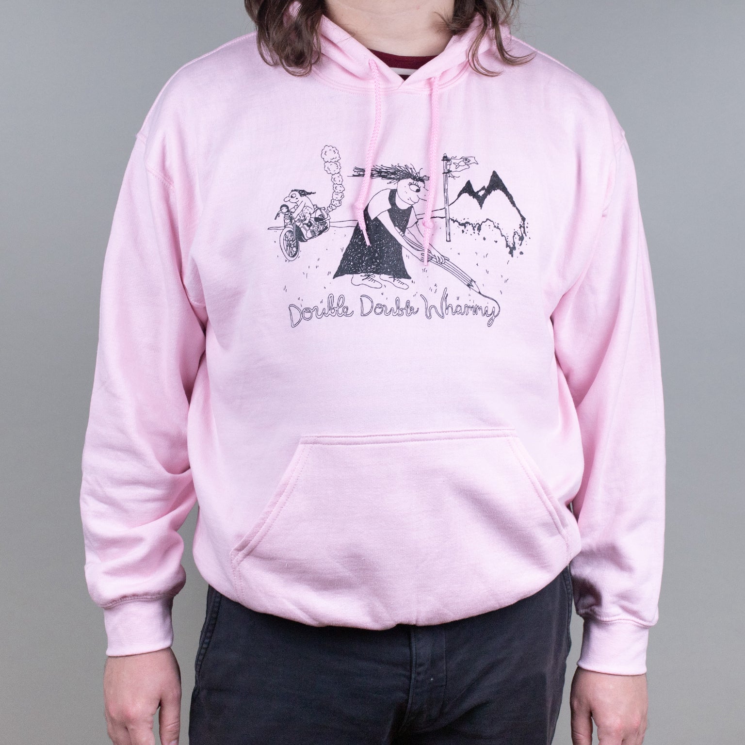 Double Double Whammy - Pencil Hoodie (Pink)