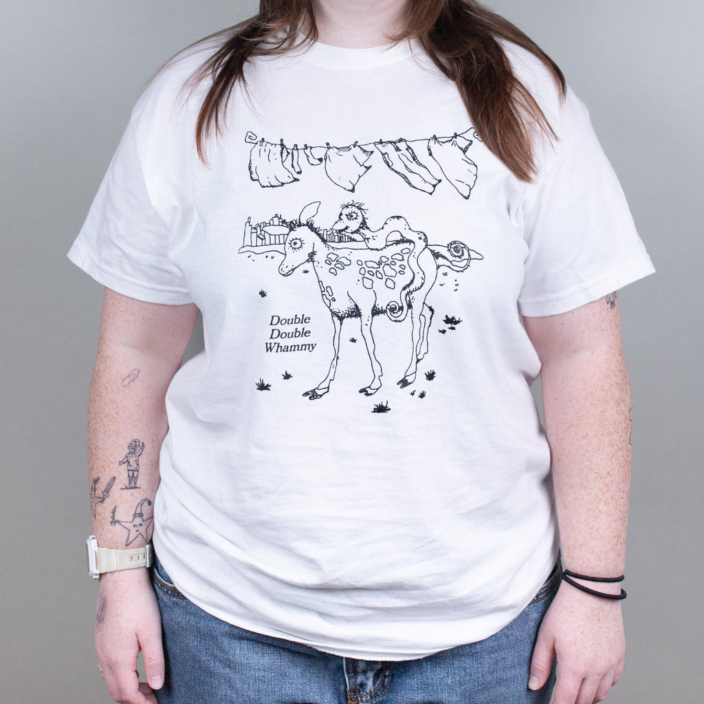 Double Double Whammy - Clothesline T-Shirt (White)