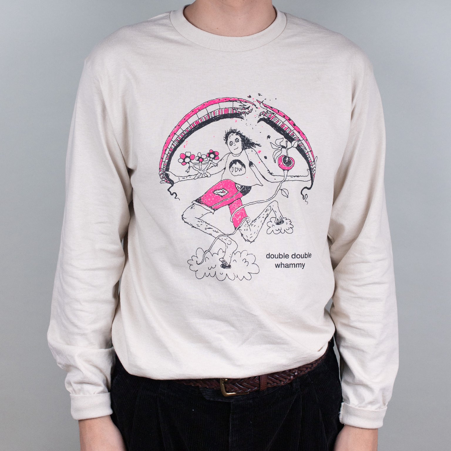 Double Double Whammy - Broken Rainbow Long Sleeve (Cream)